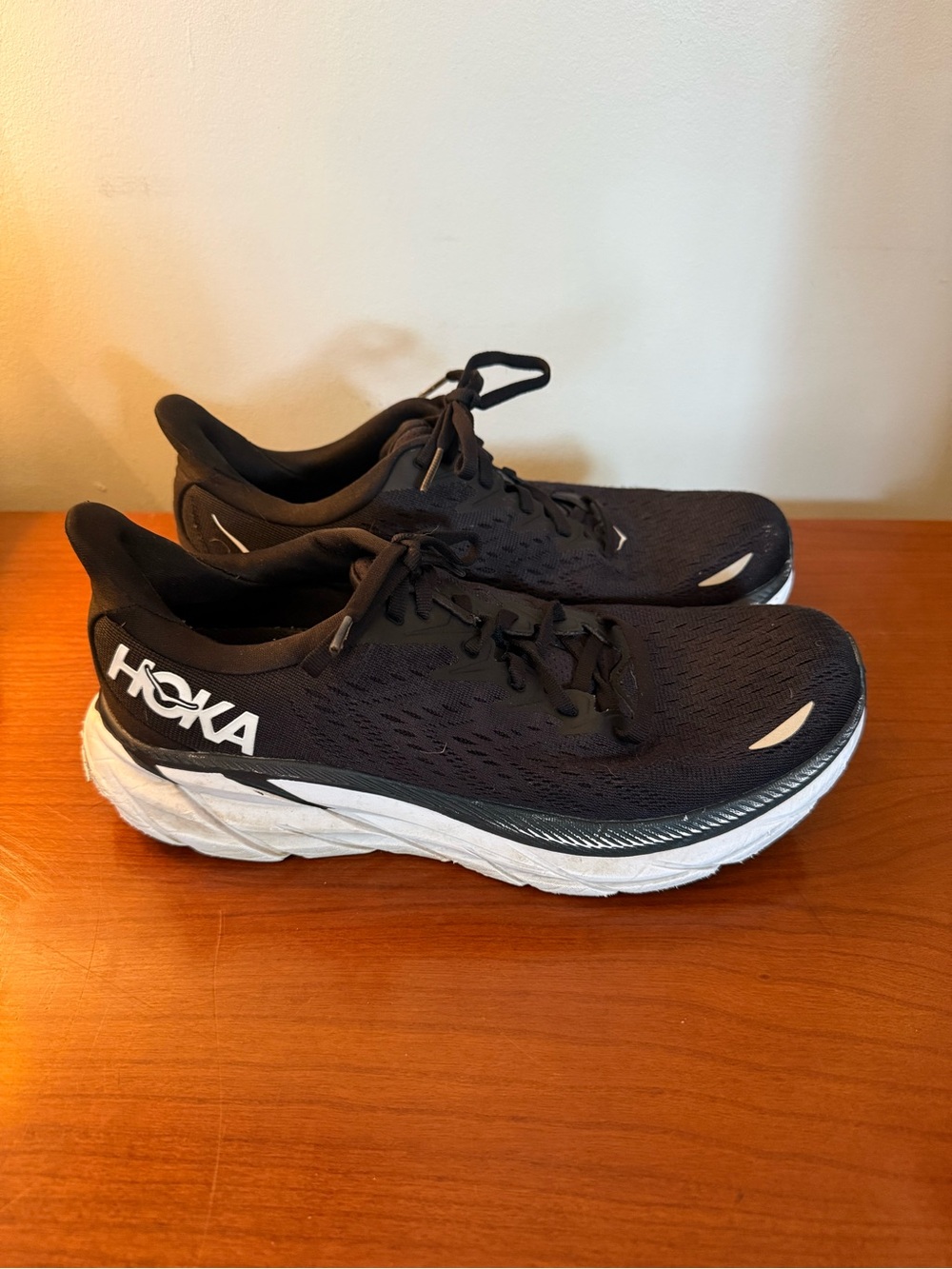 Hoka Women’s Black & White Athletic Running Shoes